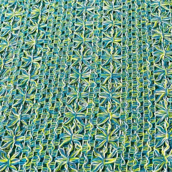 CYNTHIA MAX RELAX 3/4 Sleeve Button Front Blue Yellow Green Knit Cardigan Sz 2X - Picture 12 of 16